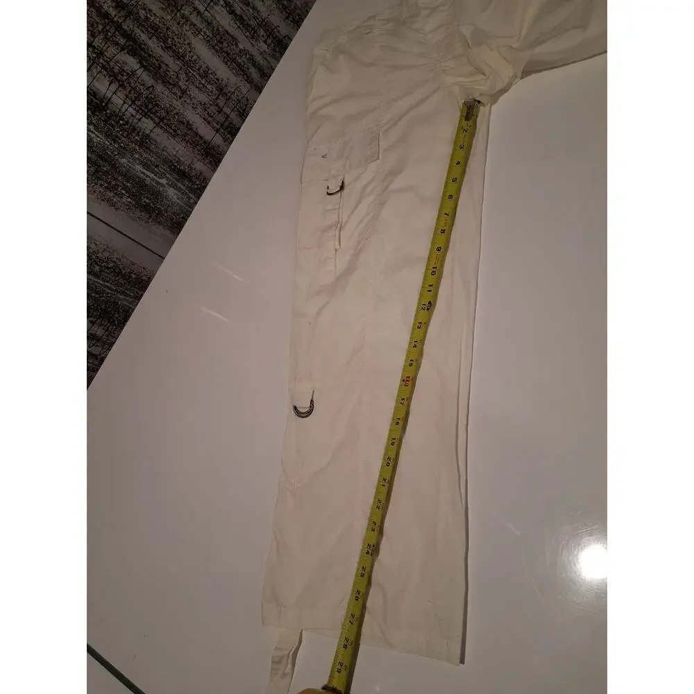 HAPPILY GREY Women's Cotton Cargo Pants Off White Cream Size 7 Utility Baggy Y2K